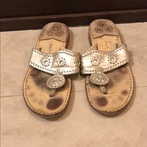 Jack Rogers Navajo Hamptons Sandal, Platinum